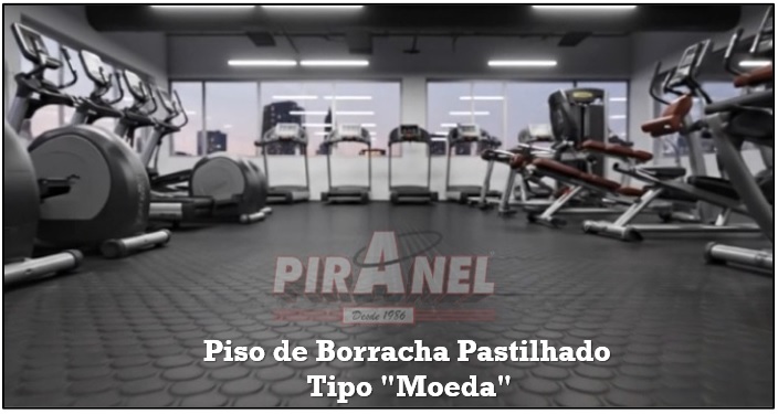 Piso de Borracha Pastilhado Tipo "Moeda"