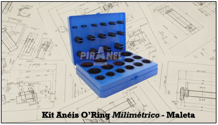 Kit de Anéis O’Ring Standard Nitrílica NBR - Milimétrico - Maleta Azul