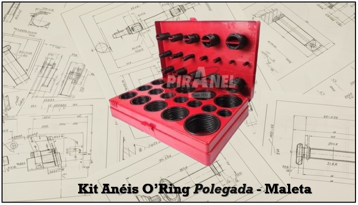 Kit de Anéis O’Ring Standard Nitrílica NBR - Polegada - Maleta Vermelha